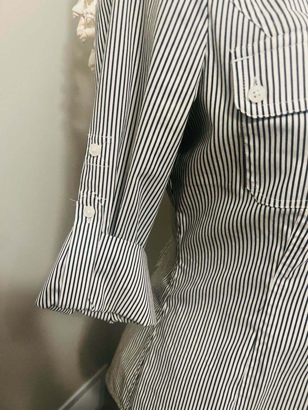 EXPRESS Classic Striped Button-Up Shirt - NWT - Picture 4 of 7